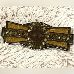 1980’s Art Deco Gold and Brown Brooch